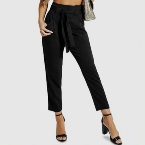 Guess by Marciano paper bag black pants - Picture 1 of 9